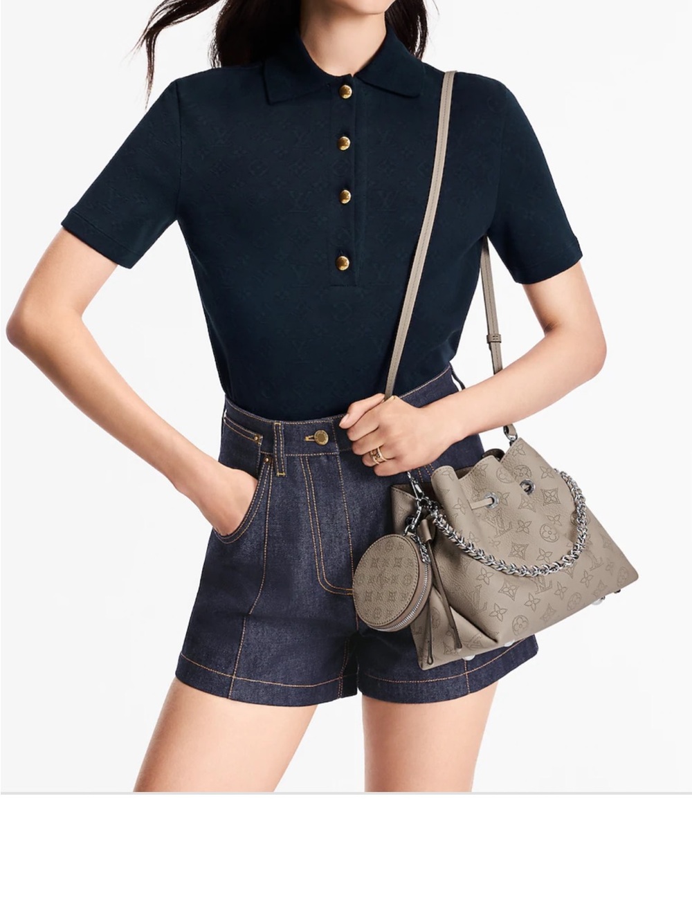 Louis Vuitton mahina Bella Shoulder crossbody Bag & pouch microchip - Picture 3 of 16